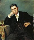 Portrait of Franz Heinrich Corinth with a Glass of Wine by Lovis Corinth